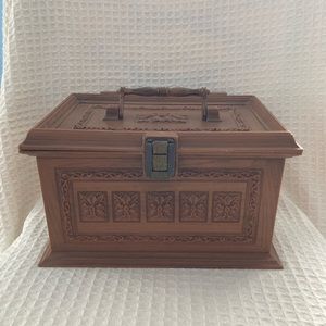 Max Klein Inc. Vintage Brown Sewing/Craft Box